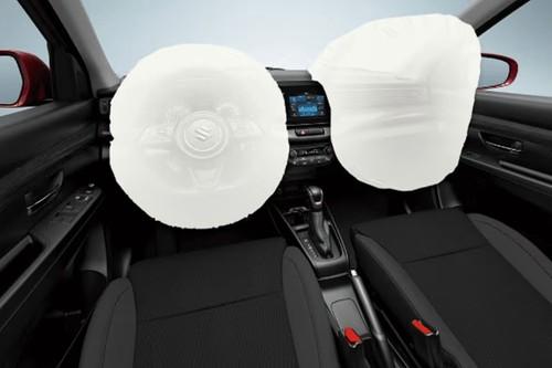 Suzuki Ertiga 2026 MPV Driver and passenger front airbags deployed view Suzuki Ertiga 2026 MPV Driver and passenger front airbags deployed view
