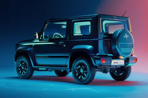 Suzuki Jimny Art Edition 2025 Black SUV Rear Left Side Angle View Showing Taillights, Tailgate and Alloy Wheels Suzuki Jimny Art Edition 2025 Black SUV Rear Left Side Angle View Showing Taillights, Tailgate and Alloy Wheels