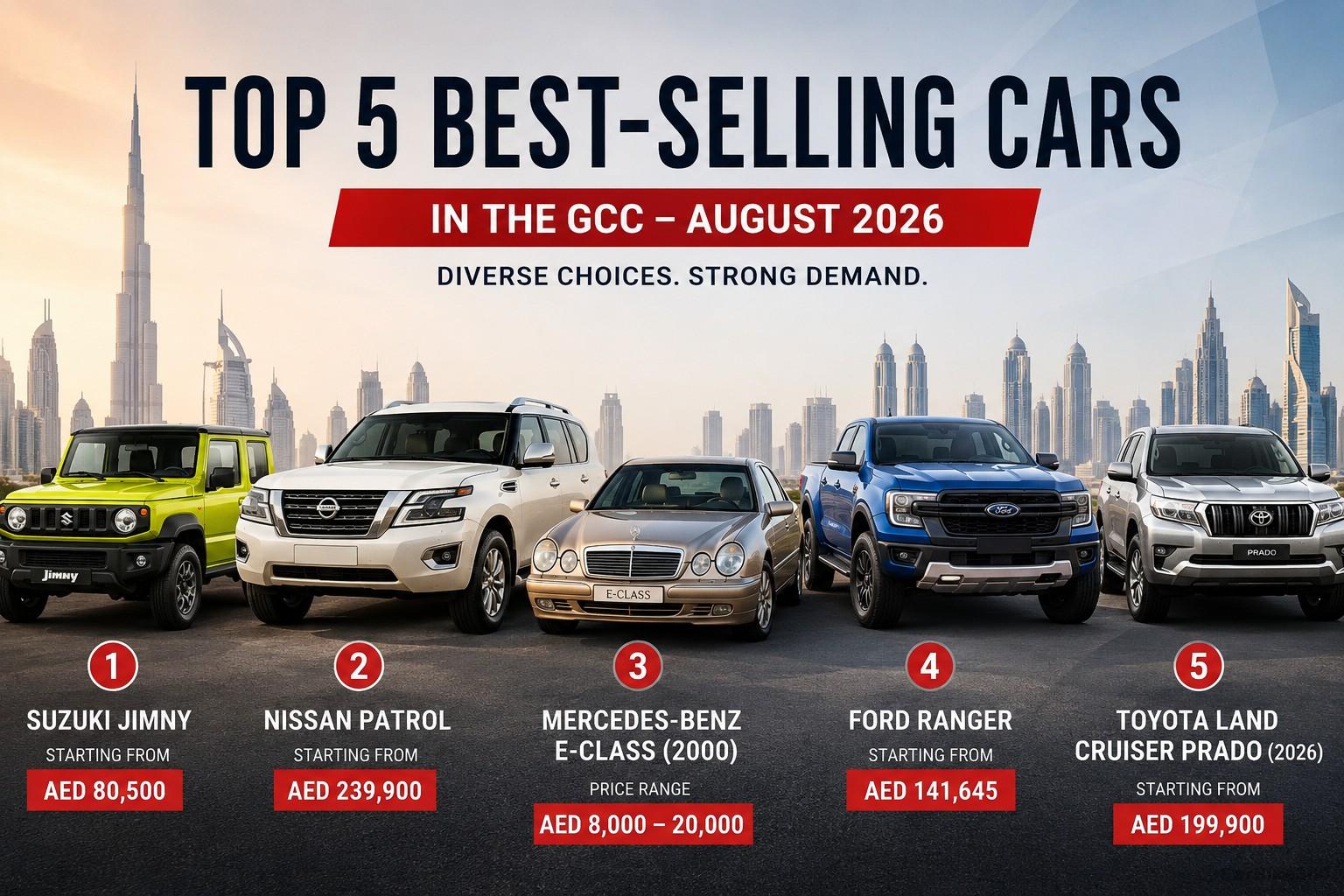 Top 5 Best-Selling Cars in the GCC August 2026: Jimny Leads the Pack Top 5 Best-Selling Cars in the GCC August 2026: Jimny Leads the Pack