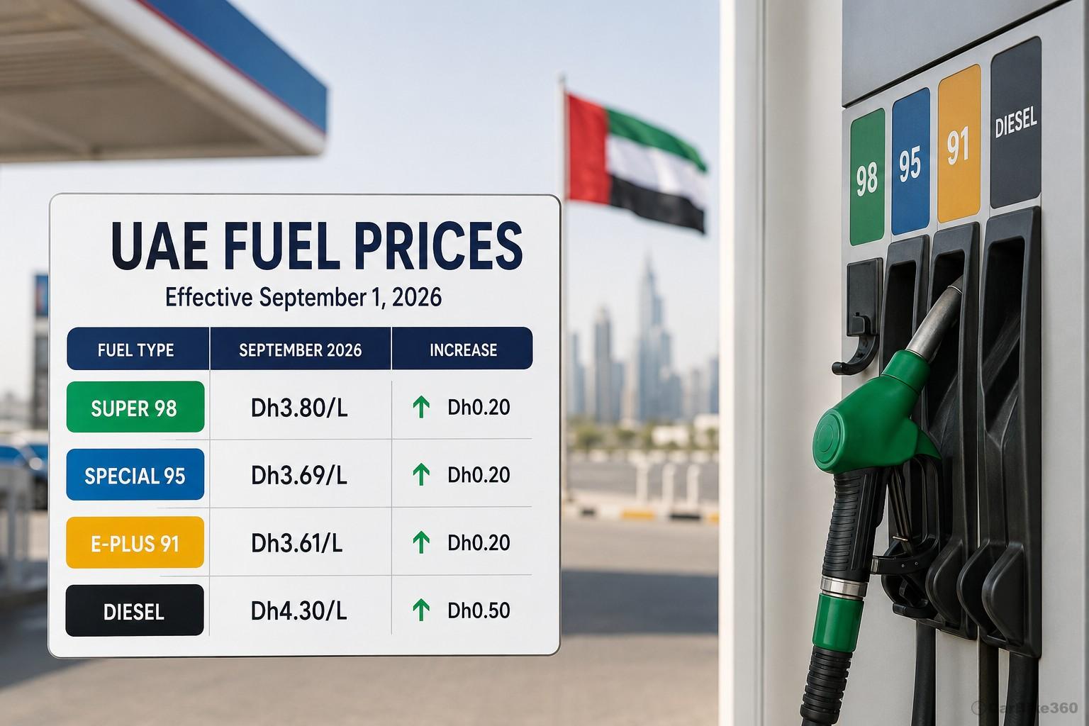 UAE Announces Fuel Price Increase for September 2026 UAE Announces Fuel Price Increase for September 2026